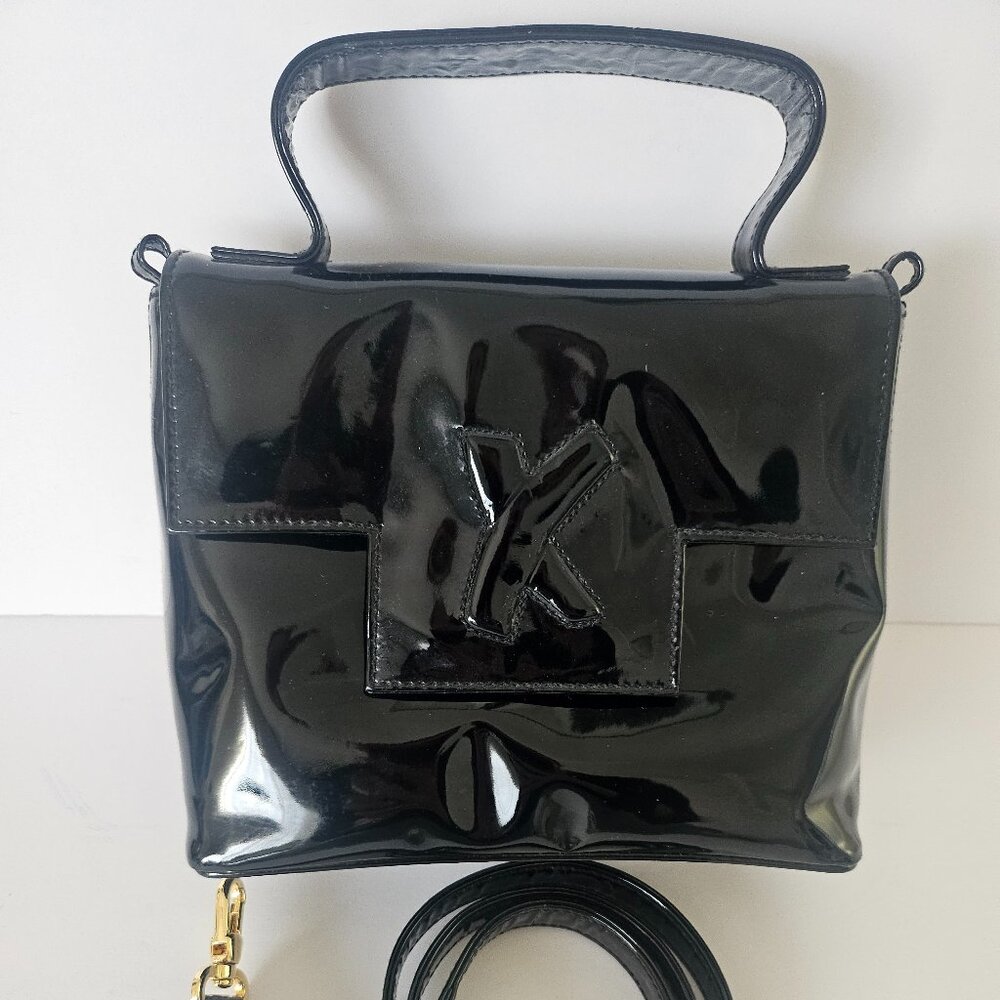 Paloma Picasso Black Patent Handbag Crossbody or Little Purse